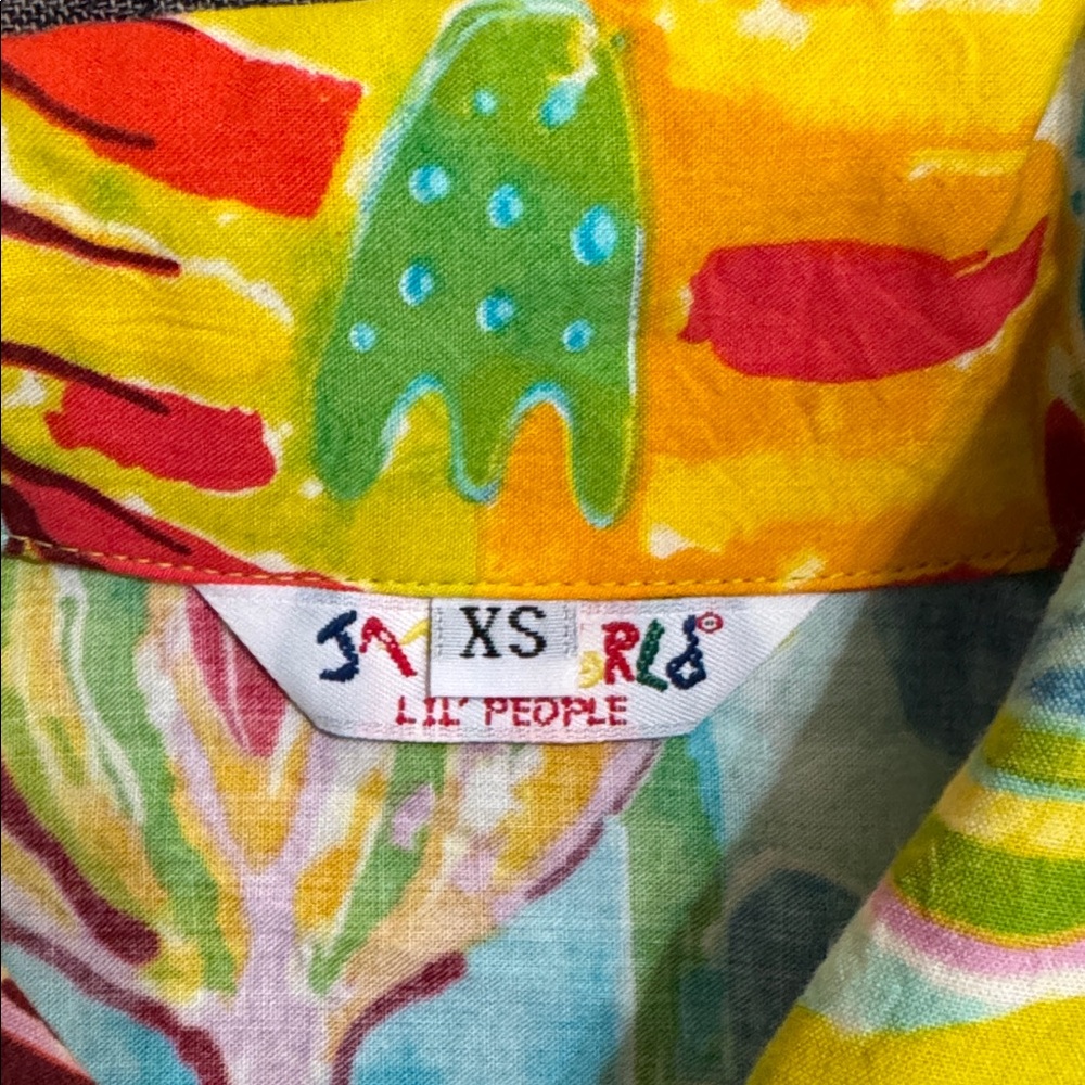 Vintage 90s Jams World Little People “Creatures Sea” Hawaiian Shirt – XS - Picture 2 of 5